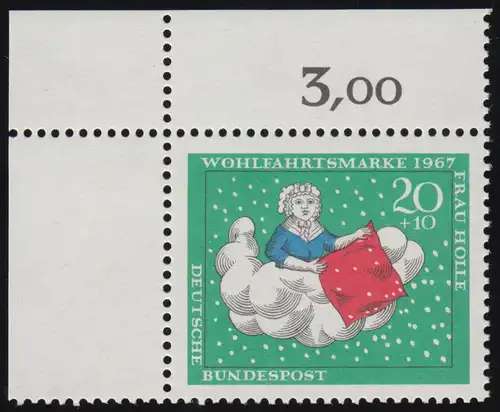 539 Wohlfahrt Brüder Grimm 20+10 Pf Frau Holle ** Ecke o.l.