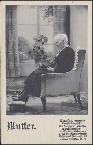 482 Hindenburg 3 Pf Paar MeF Ansichtskarte Mutter mit Gedicht, DUISBURG 11.5.35