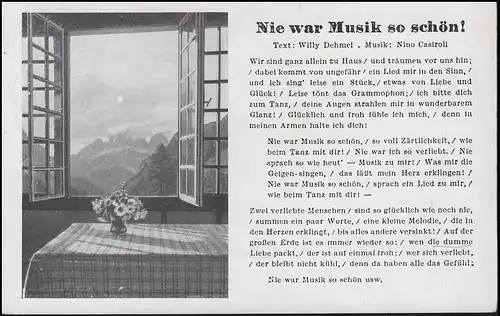 Feldpost-AK Text: Nie war Musik so schön ..., an PF L 29029N OSTERHOFEN 8.11.42 