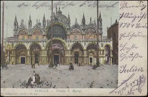 Italie Carte de vue Venise - Saint-Marc, VEBEDIG 7.8.04 d'après HÖHSCHEID 9.8.04