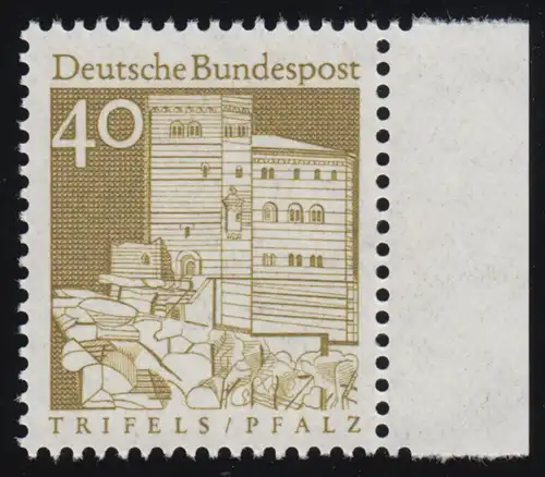494 Bauwerke groß 40 Pf Seitenrand re. ** postfrisch