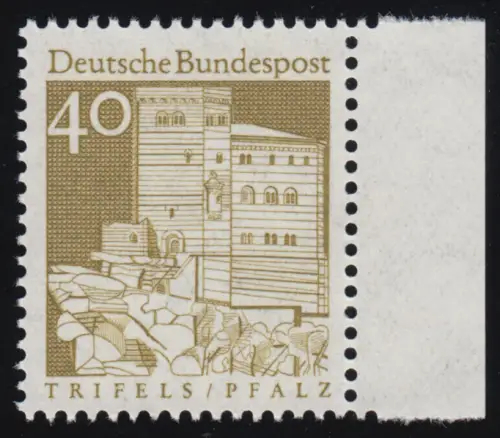 494 Bauwerke groß 40 Pf Seitenrand re. ** postfrisch