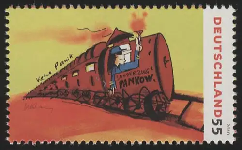 2804 Lindenberg Sonderzug nach Pankow, nassklebend, 10 Einzelmarken, alle **