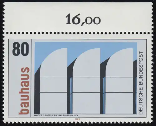 1166 Bauhaus Walter Gropius 80 Pf ** Oberrand