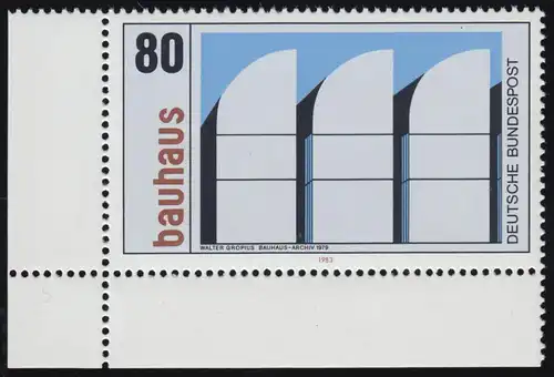 1166 Bauhaus Walter Gropius 80 Pf ** Ecke u.l.