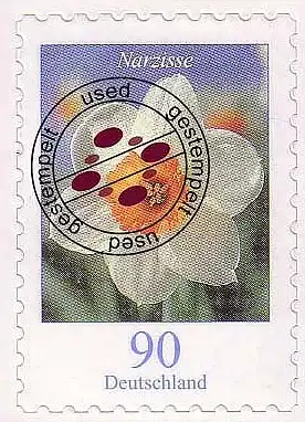 2515II Blumen 90 C SELBSTKLEBEND aus Folienblatt 1, O gestempelt