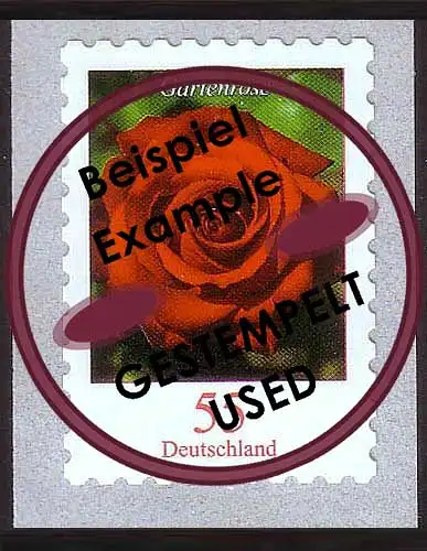 2675 Gartenrose SELBSTKLEBEND aus Rolle, gestempelt O