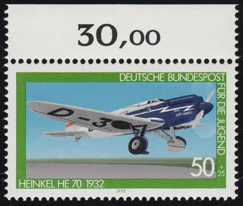 1006 Jugend Luftfahrt Henkel 50+25 Pf ** Oberrand