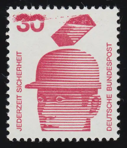 698 accident 30 Pf marque de rouleau avec numéro, couleur brouillée vers le haut, **