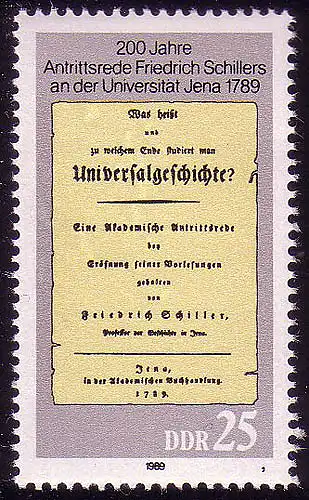 3254 Friedrich Schiller Universität Jena 25 Pf **