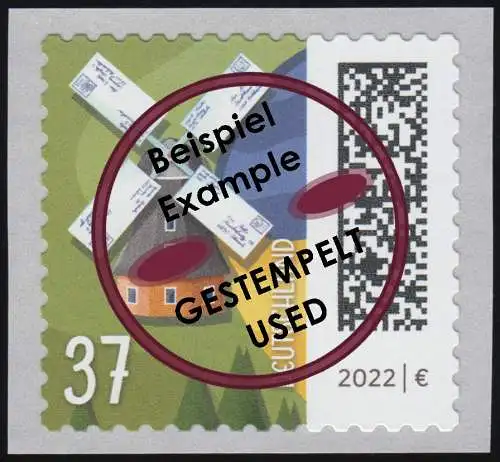 3712 Briefmühle 37 Cent, selbstklebend, O gestempelt