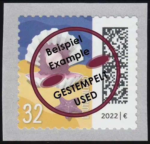 3711 Briefperle 32 Cent, selbstklebend, O gestempelt