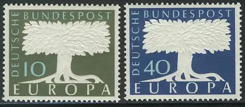 268-269 Europa/CEPT 1957, ohne Wasserzeichen, Satz ** postfrisch