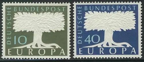 268-269 Europe/CEPT 1957, sans filigrane, phrase ** post-fraîchissement