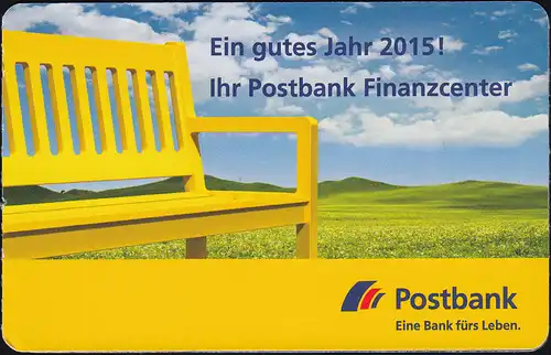 PortoCard Banque postale individuelle 2015 avec 2 timbres autocollants de 2 cents **