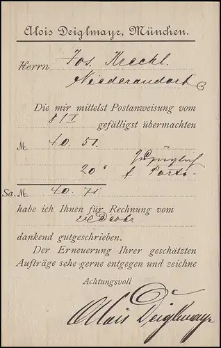 Bayern Postkarte Ziffer 5 Pf lila ohne DV, MÜNCHEN III. 14.5.85 n. Niederaudorf