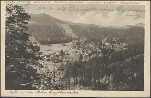 Carte de vue Oybin avec haute forêt et cassis, SSt Wintersport 9.4.28