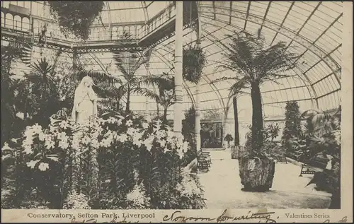Carte de Liverpool: Conservatory Sefton Park, 23.5.1904 après Zittau
