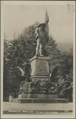 Ansichtskarte Innsbruck/Berg Isel: Andreas-Hofer-Denkmal, Innsbruck 13.9.29