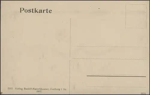 Ansichtskarte Freiberg in Sachsen: farbige Totalansicht, ungebraucht ca. 1900