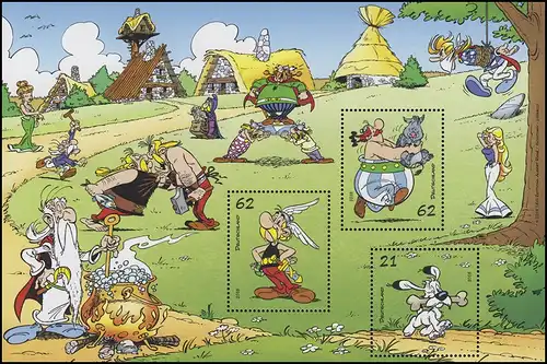 Block 80 Asterix Obelix Idefix - Dorfalltag: Set zu 10 Stück, alle postfrisch **