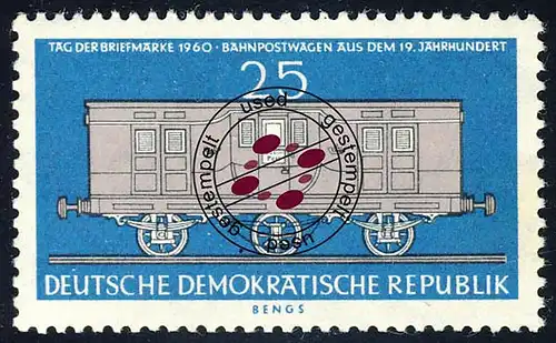 790 Tag der Briefmarke Bahnpostwagen 25 Pf O