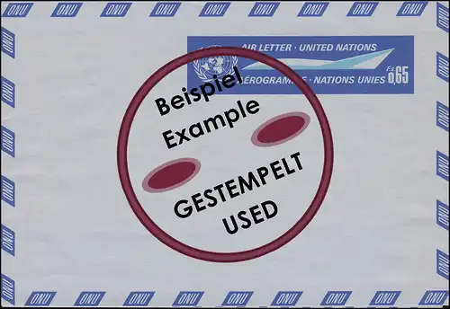 UNO Genf Luftpostfaltbrief LF 1 Flugzeug 0,65 Franken 1969, O