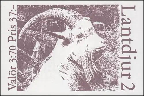Markenheftchen 199 Haustiere: Rind / Kuh Ziege 1995 **/MNH