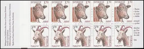 Carnets de marque 199 Animaux domestiques: Bovins / Vache chèvre 1995 **/MNH