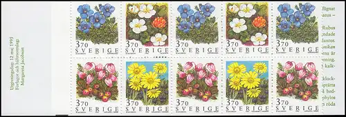 Carnet de marques 203 Fleurs de montagne / Fleurs montagneuses 1995 **/MNH