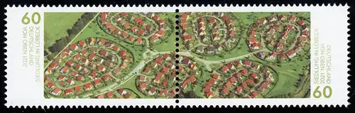 3580-3581 Deutschland von oben: Siedlung Lübeck, Zusammendruck nassklebend, **