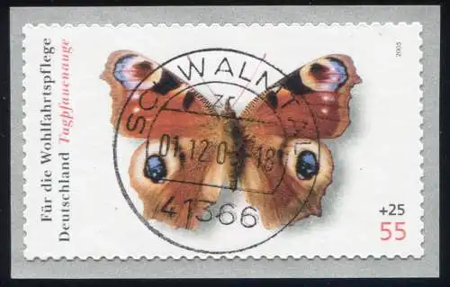 2504II Wofa Tagpfauenauge SELBSTKLEBEND aus Rolle, Tagesstempel ET 1.12.2005