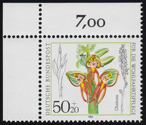 1225 Wund Orchidées 50+20 Pf ** coin o.l.