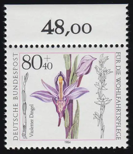 1227 Wohlfahrt Orchideen 80+40 Pf ** Oberrand