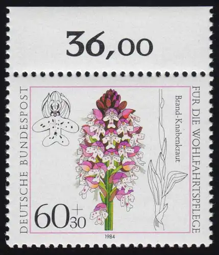1226 Wohlfahrt Orchideen 60+30 Pf ** Oberrand