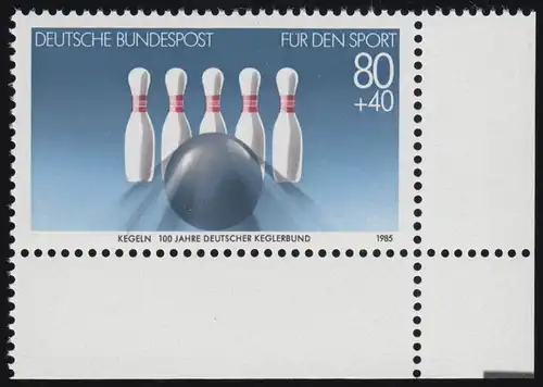 1238 Sporthilfe 80+40 Pf Keglerbund ** Ecke u.r.