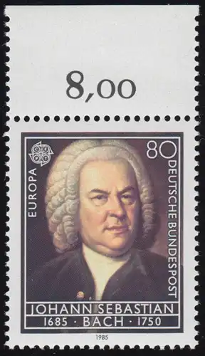 1249 Europa Musik Bach 80 Pf ** Oberrand