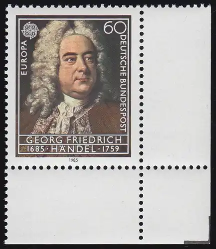 1248 Europa Musik Händel 60 Pf ** Ecke u.r.