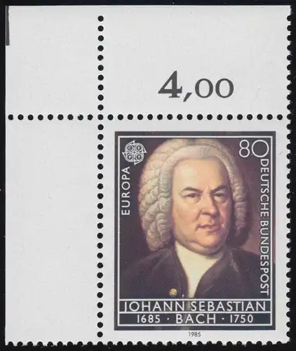 1249 Europe Musique Bach 80 Pf ** Coin o.l.