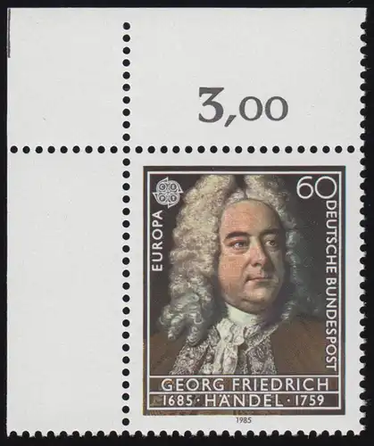 1248 Europa Musik Händel 60 Pf ** Ecke o.l.