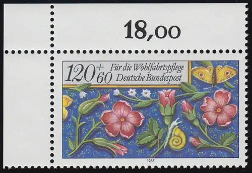 1262 Wohlfahrt Miniaturen 120+60 Pf  ** Ecke o.l.