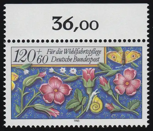 1262 Wohlfahrt Miniaturen 120+60 Pf  ** postfrisch Oberrand