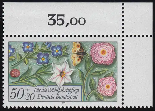 1259 Wohlfahrt Miniaturen 50+20 Pf ** Ecke o.r.