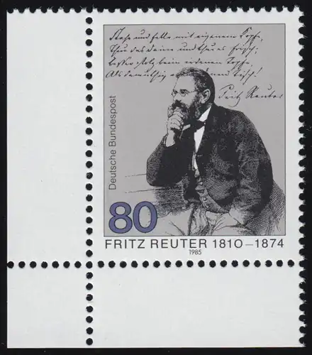 1263 Fritz Reuter ** coin post-frais et l.