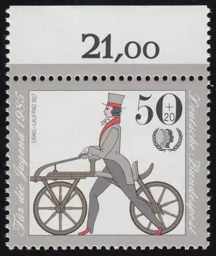 1242 Jeunes Bicyclettes historiques 50+20 Pf ** Oberrand