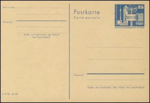 P 80 Bauwerke Groß 25 Pf Alexanderplatz 1973, postfrisch wie verausgabt