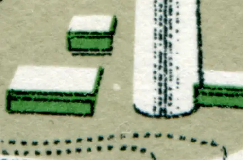 Bloc 7 Olympiapark avec PLF blanc tache en bas à gauche de la tour de télévision, **