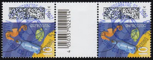 3723 Post bouteille 10 centimes Matrix KOPFSTEHEND, paire avec CF, ESSt Bonn