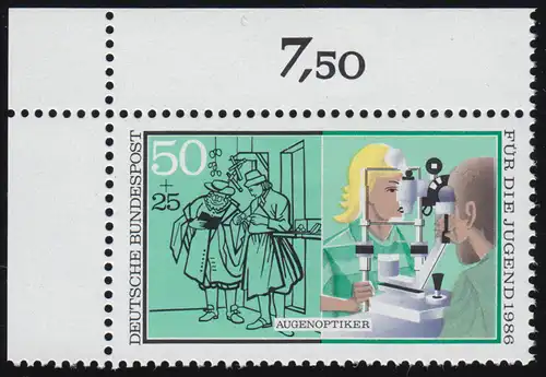 1274 Jugend Augenoptiker 50+25 Pf ** Ecke o.l.