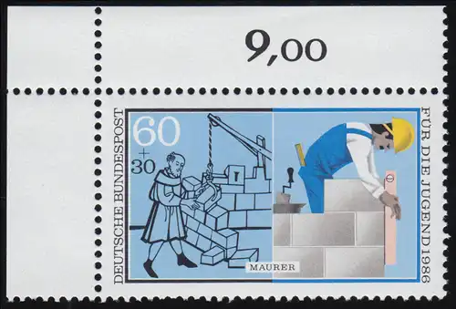 1275 Jugend Maurer 60+30 Pf ** Ecke o.l.
